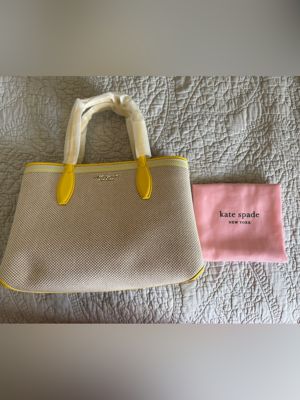 kate spade medium Tan and Yellow Crossbody Tote